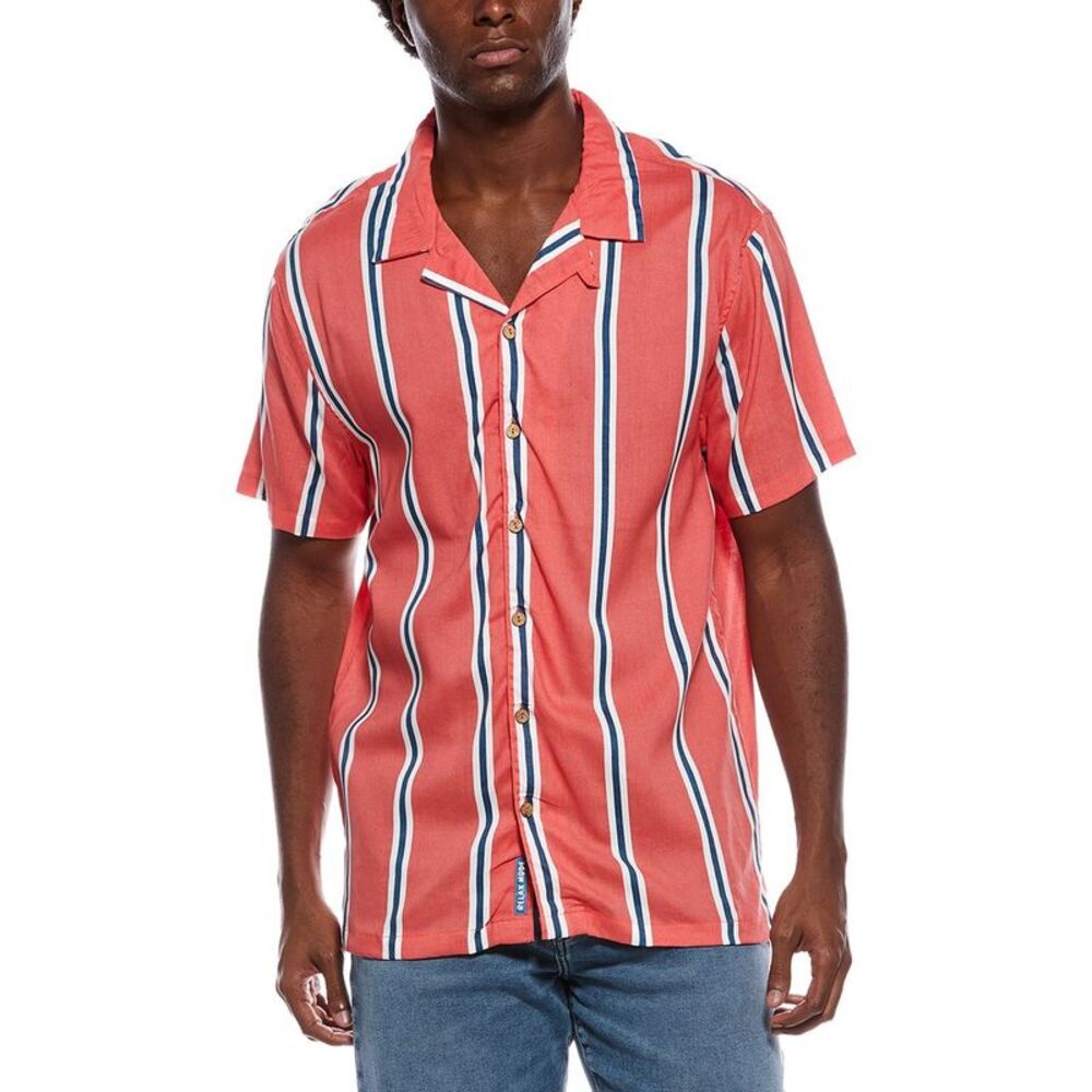 Sovereign Code Mens  Super Stripe Shirt, Red
